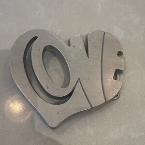 Heart-Shaped 'Love' belt buckle